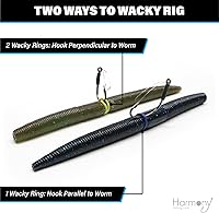 Vista 6 de (100pk) – O-Rings for Wacky Rigging Senkos/Worms/Soft Stickbaits – Bait Saver Orings for Senko Worm – Save Your Baits from Tearing While Wacky Neko