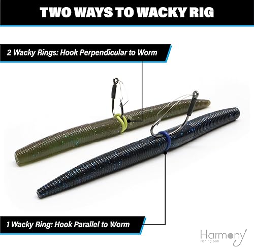 Miniatura 6 de (100pk)  O-Rings for Wacky Rigging SenkosWormsSoft Stickbaits  Bait Saver Orings for Senko Worm  Save Your Baits from Tearing While Wacky Neko