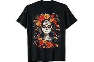 De Los Muertos La Catrina Day of the Dead Sugar Skull Women's T-Shirt