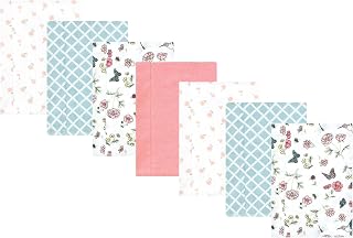 Hudson Baby Unisex Baby Cotton Poly Flannel Burp Cloths, Hummingbird Garden 7 Pack, One Size