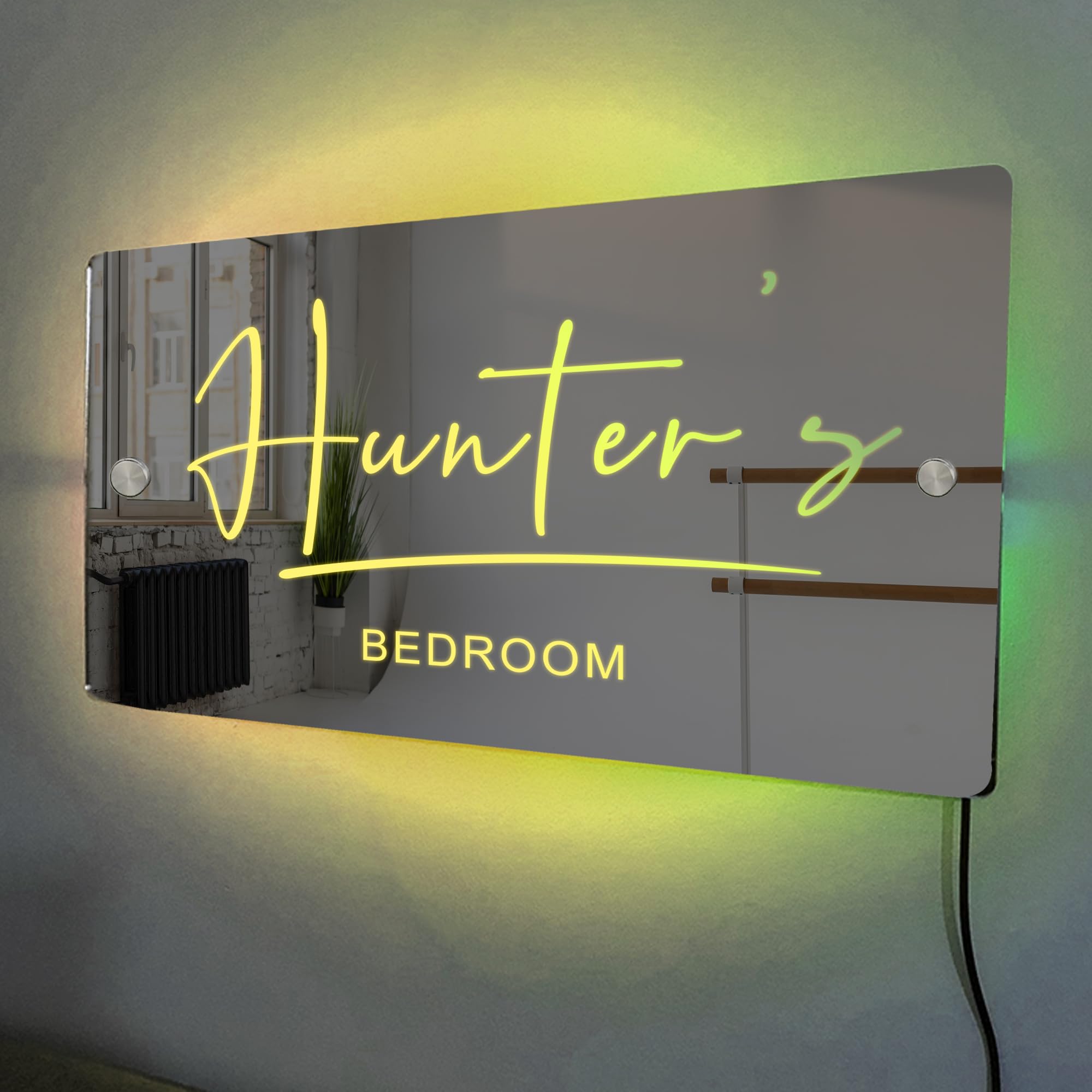 Personalised Mirror LED Light Up Mirror Neon Light Up Name Sign Personalised Birthday Christmas Gifts Custom Name Sign Wall Decoration for Living Room Bedroom Home Decor(Large) โ image 1