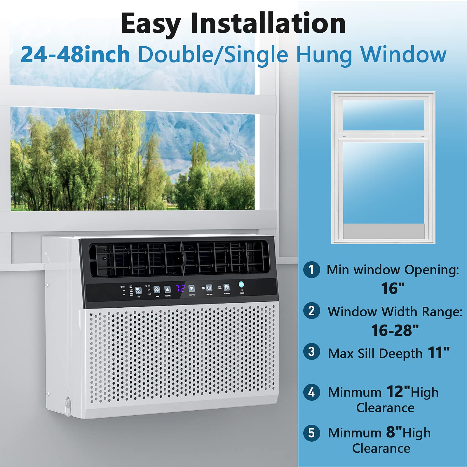 Amazon.com: Joy Pebble 12000 BTU Window Air Conditioner, U Shaped
