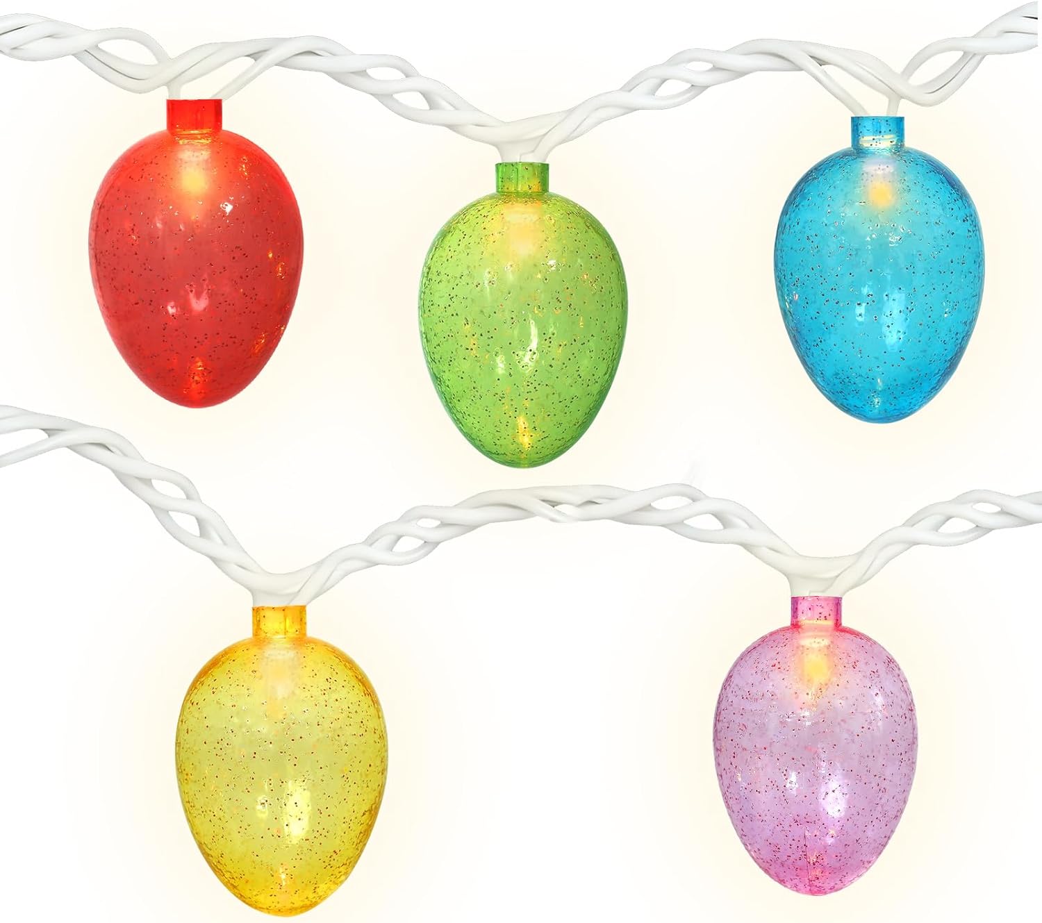 Couah Easter Egg Lights, 8.5Ft Easter String Lights with 10 LED Multicolored Eggs Lights Plug in Waterproof for Indoor & Outdoor Garden Party Home Garden Spring Easter Decorations