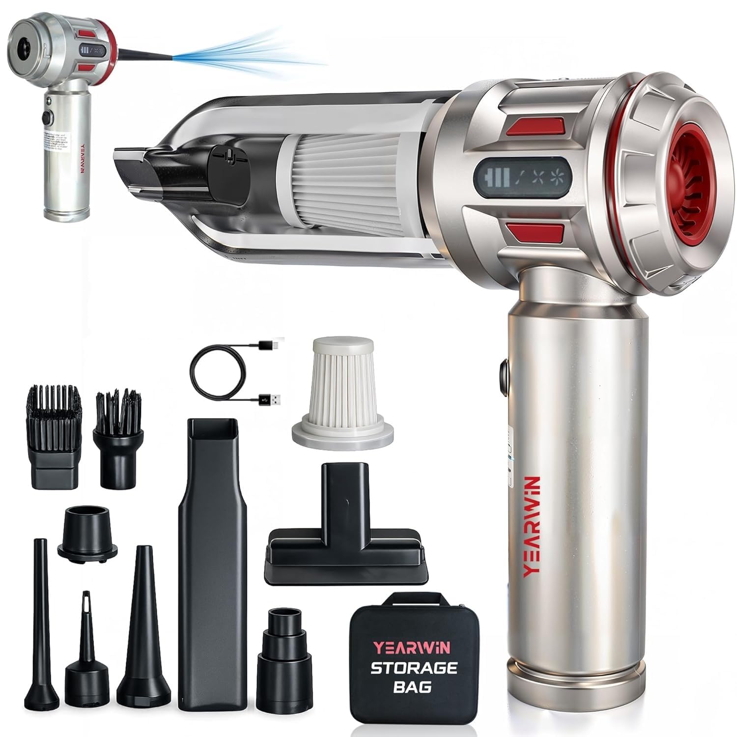 Cordless Vacuum Cleaner for Car, Home, Office | 4 in 1 Vacuum | 18000Pa Suction, BLDC Motor | 6000mAh Rechargeable | Vac
