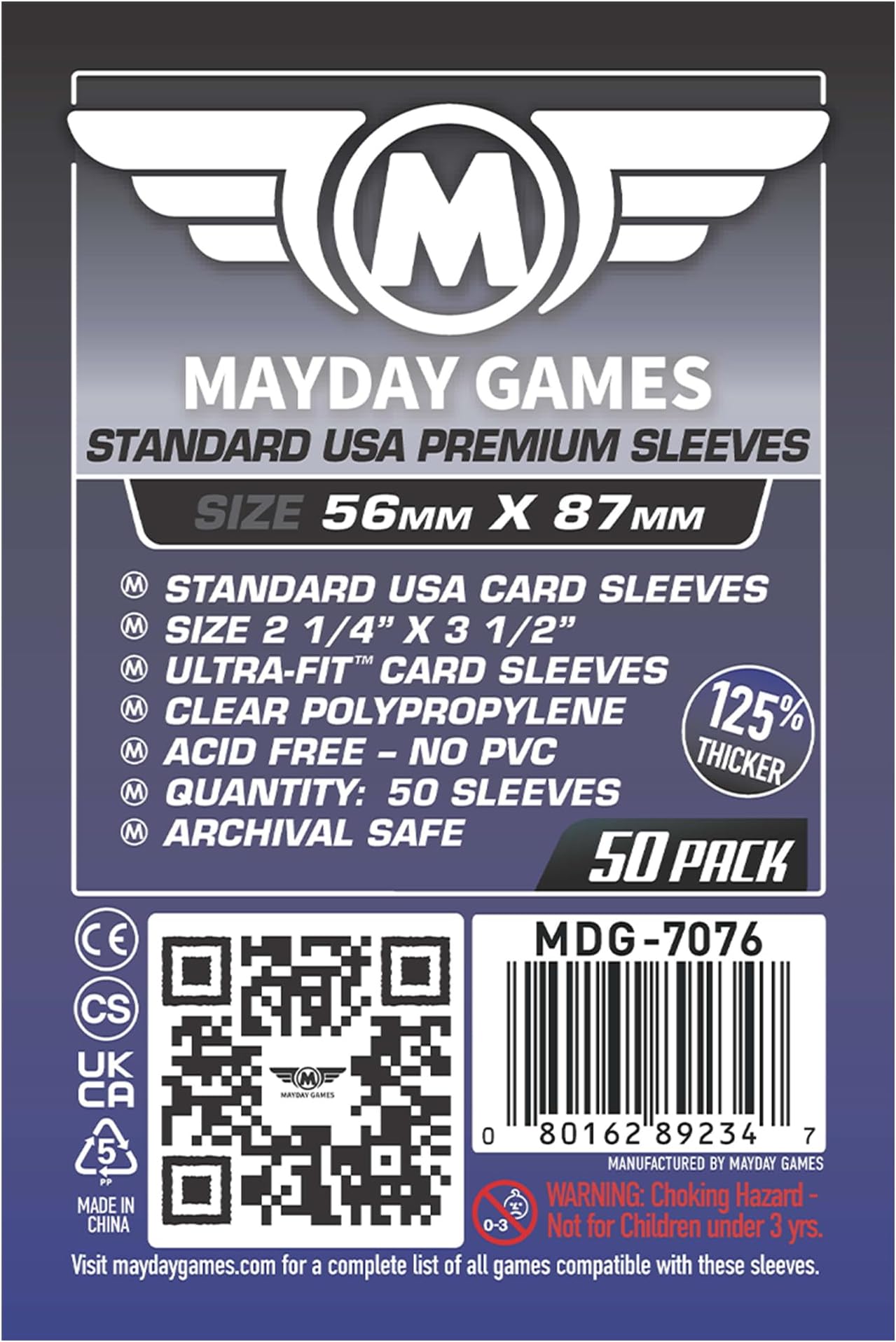 Mayday Games 7076 Usa Boared Game Sleeves,wood, Dark Purple