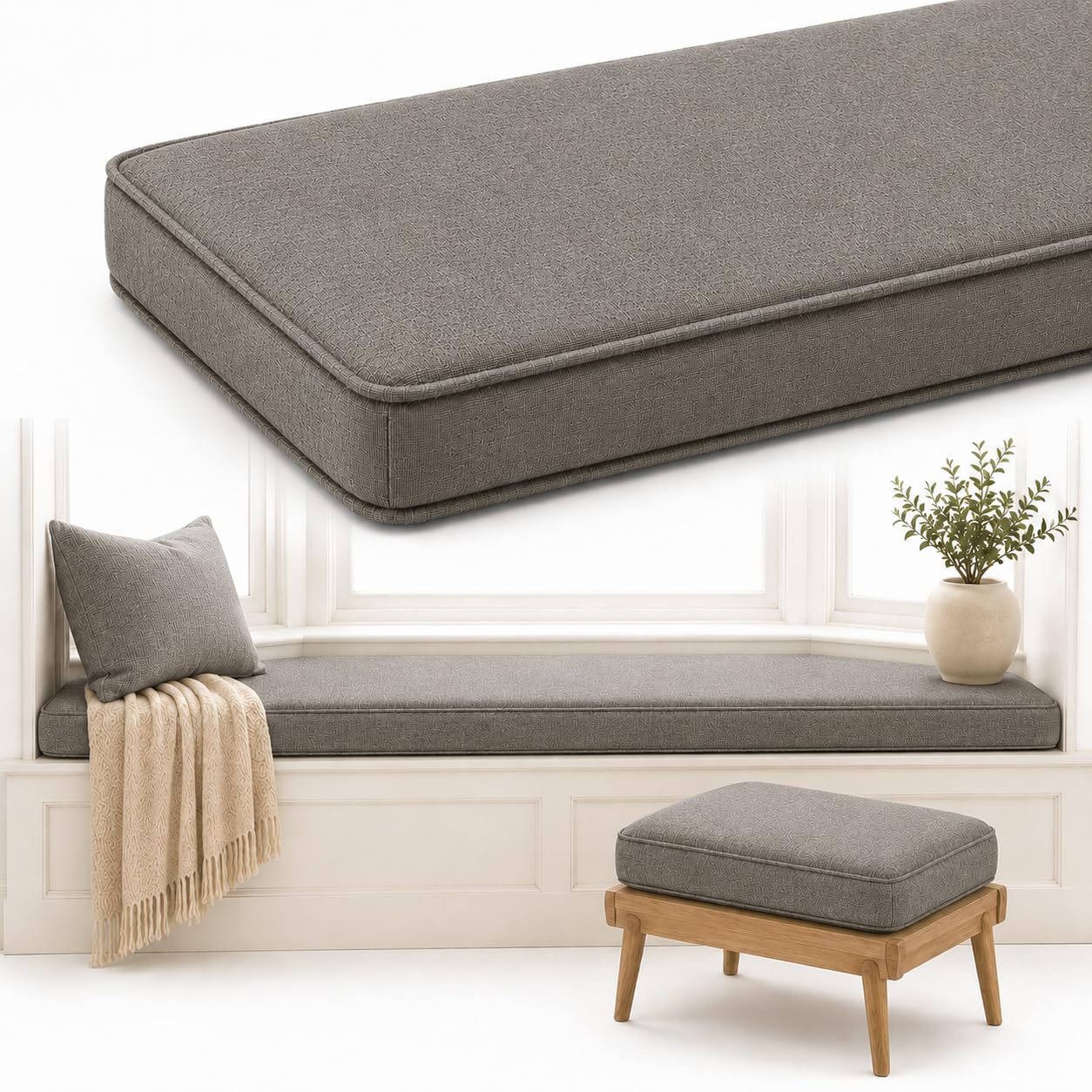 AZMAHT Window Seat Cushion, Non-Slip Indoor Bench Pad — image 1