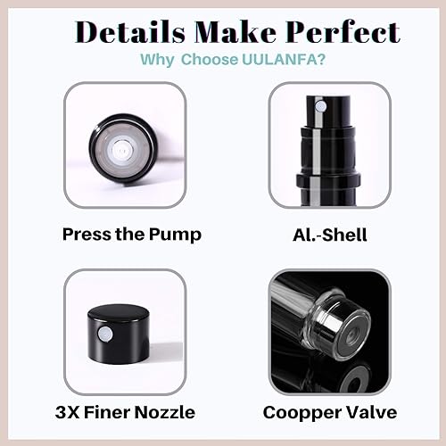 Miniatura 4 de UULANFA Mini botella de atomizador de perfume recargable portátil tamaño bolsillo vacío pulverizador de colonia para viajes