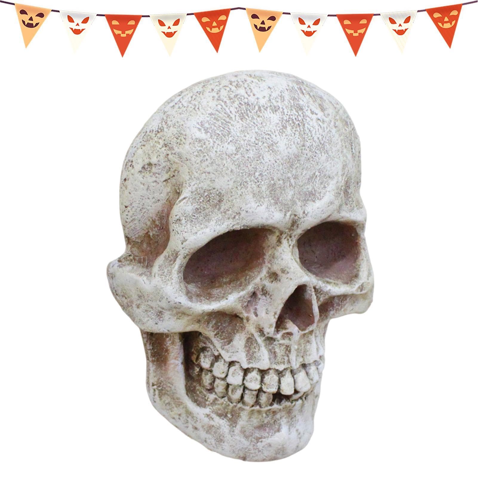 Calavera gótica de resina duradera que no pierde color en interiores