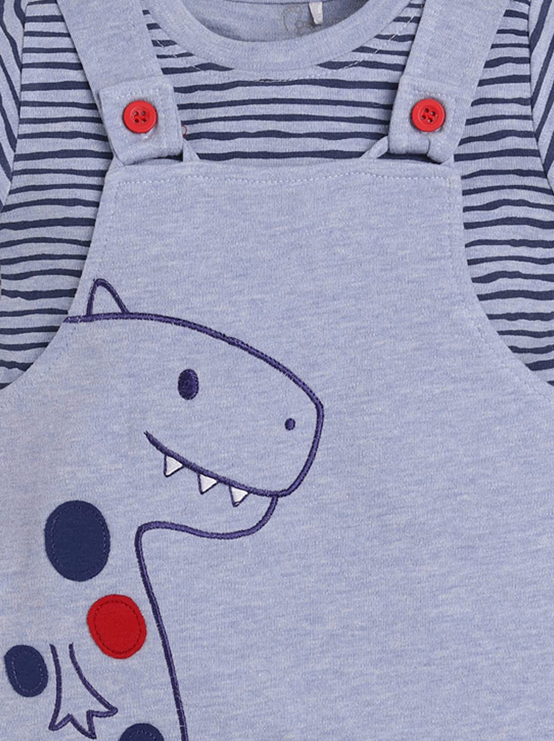 BABY GO - Mameluco de manga corta de algodón estilo Dungaree para bebés y niños | Bonito mono a rayas con botones a presión | Body de verano para recién nacido