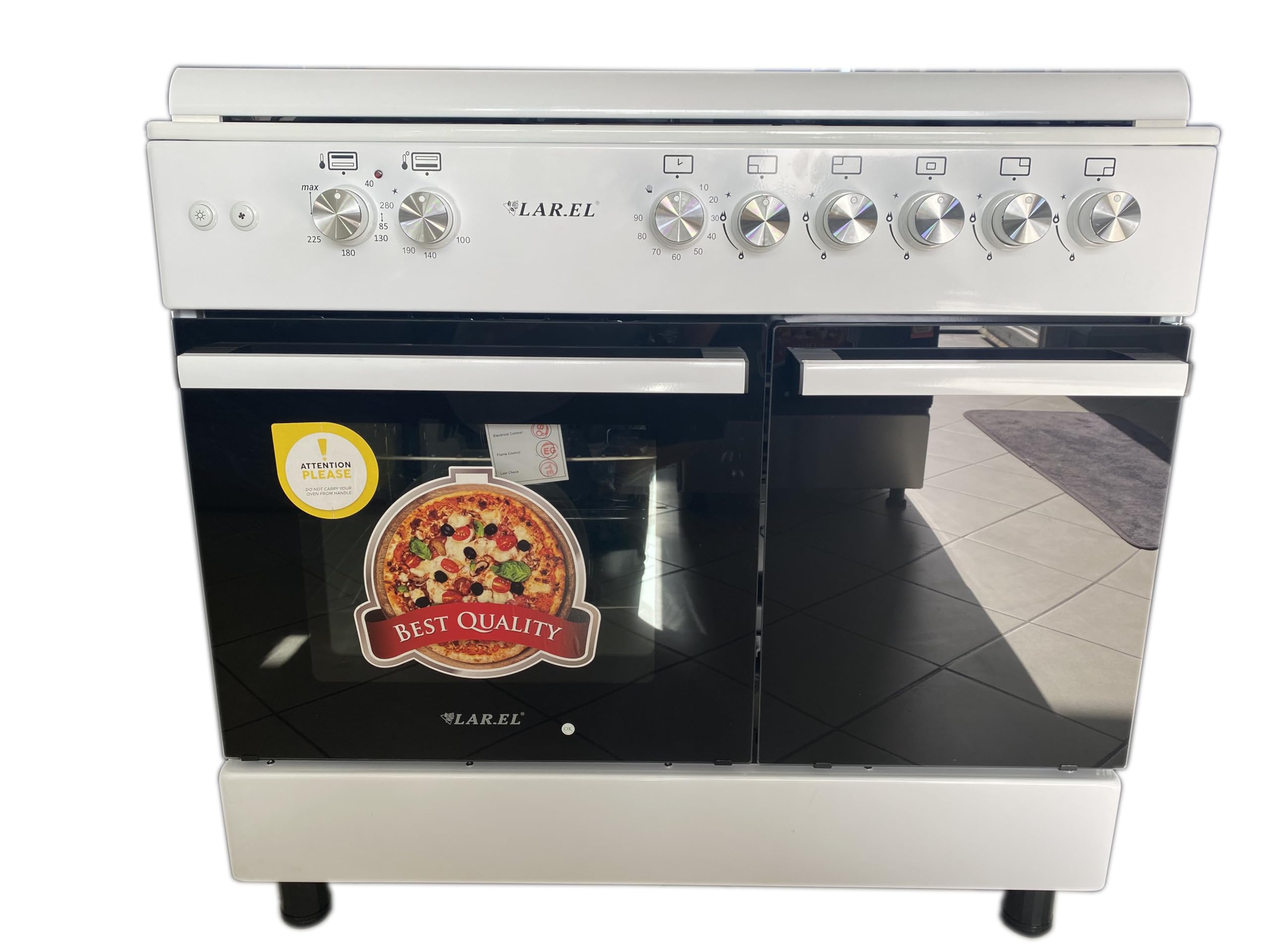 Cucina da 90x60 BIANCA LAR.EL forno ELETTRICO con vano porta bombola 5 fuochi