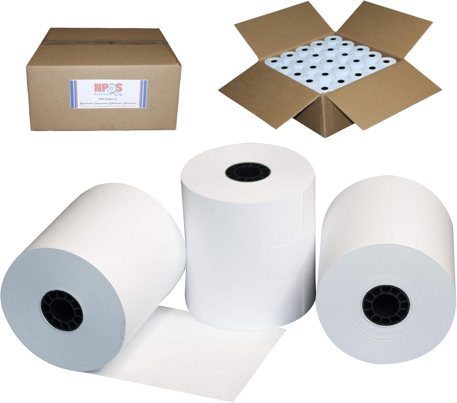 Thermal Paper 3 1/8" x 273' (50 Rolls per Case) BPA Free Cash Register Roll