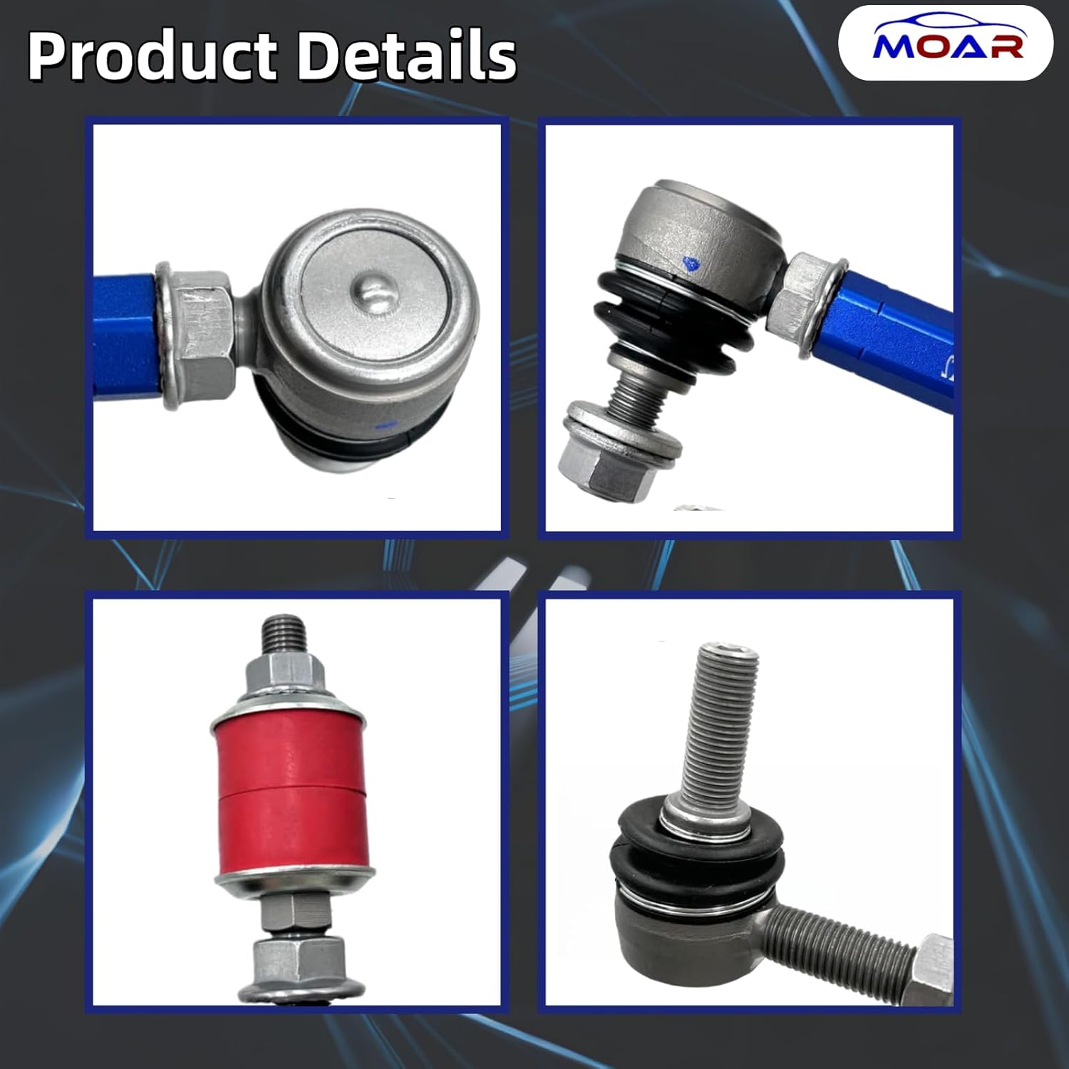 MOAR 7.48-9.84' / 5.91-7.87' M12 Adjustable Front & Rear Suspension Sway Stabilizer Bar Link Kits Modified Automotive Replacement Parts 2003-09 Lexus GX470 03-22 4Runner 07-14 FJ Cruiser Aluminium