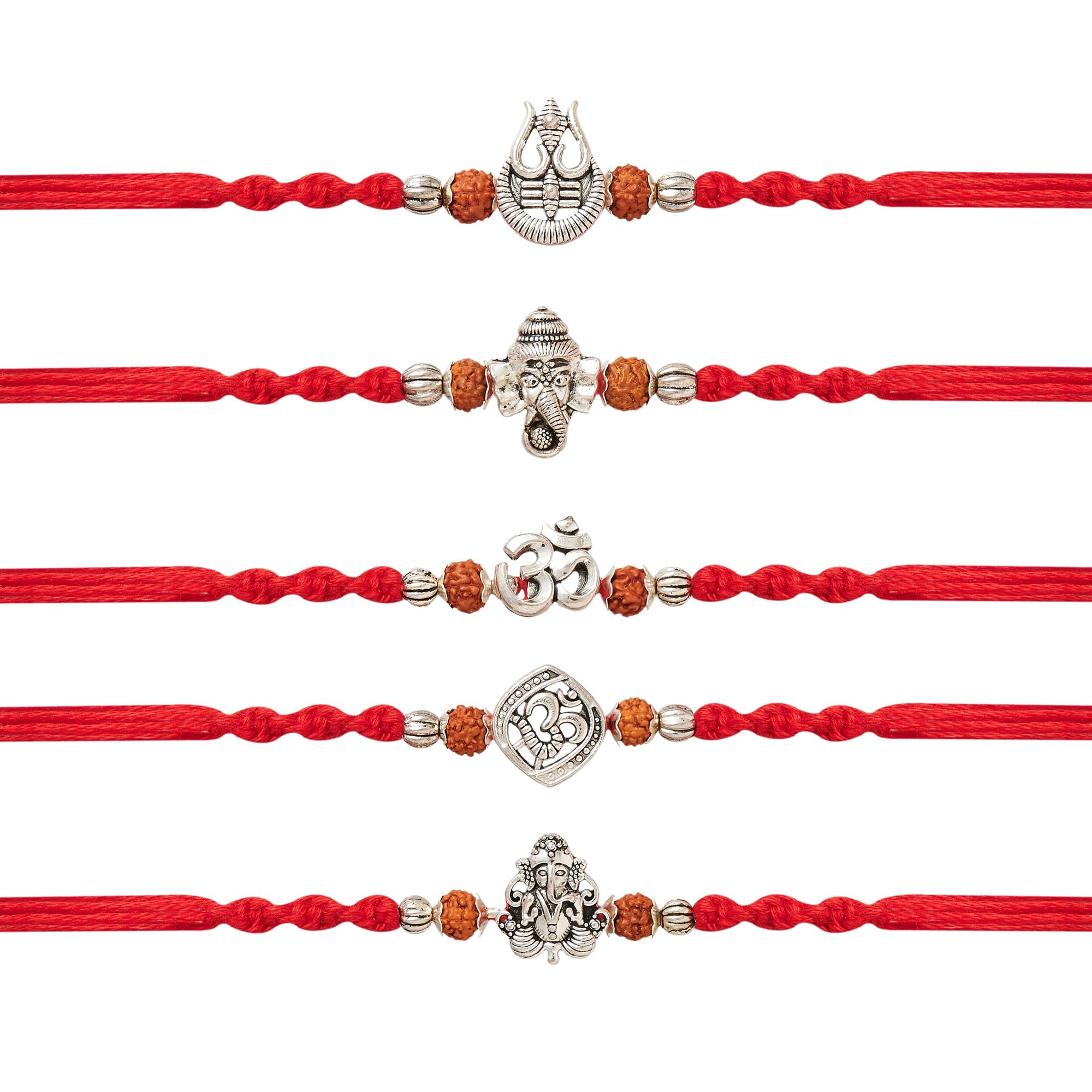 Rakhi for Brother Set of 5 Raksha Bandhan Rakhi Bracelet, Rakhi Brother Set