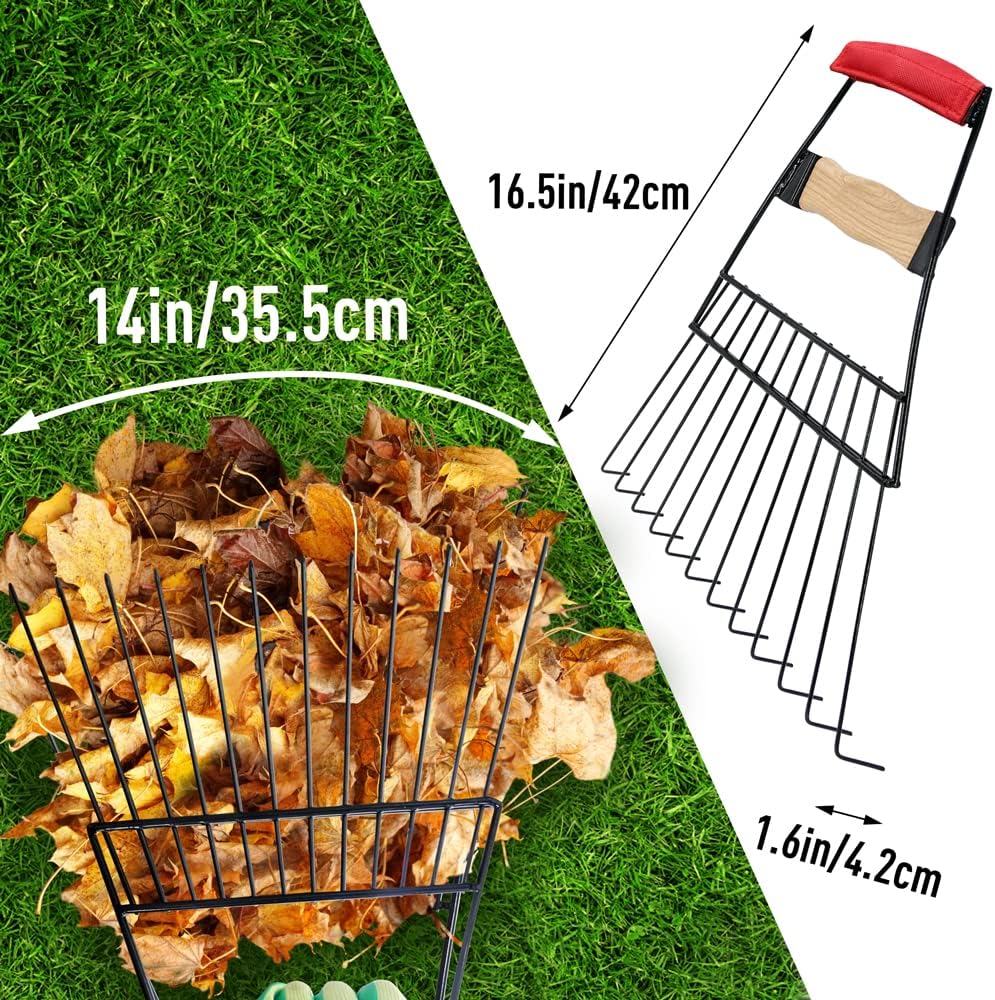 Colwelt Steel Leaf Scoops and Claws, Rugged Leaf Scoop for Lawn and Garden Cleanup, Large Sized Leaf Grabber for Larger Pickup Capabilities(Steel, not Plastic)