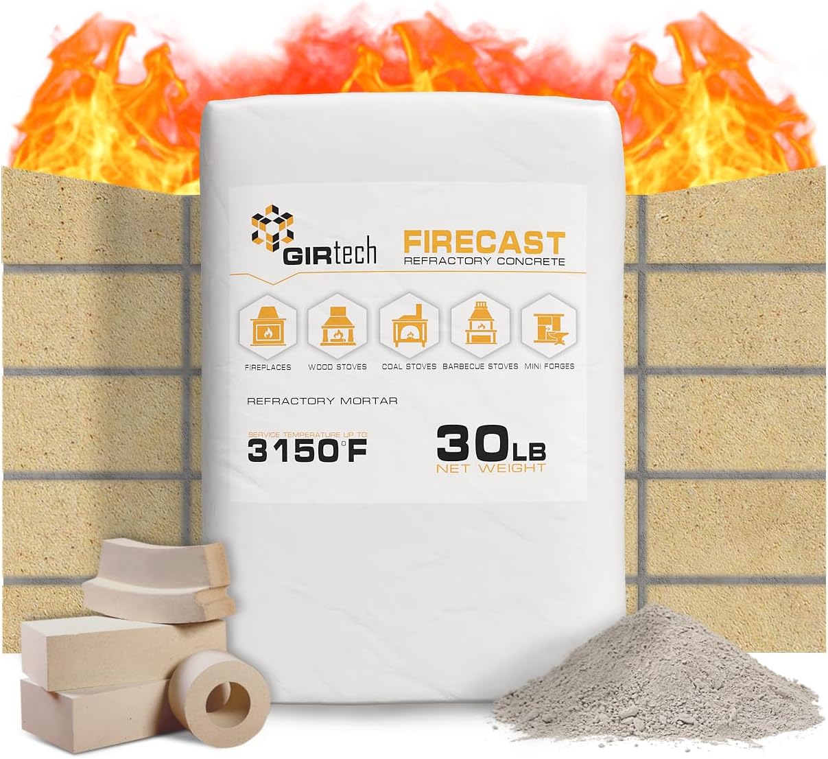 GIRtech FIRECAST Refractory Concrete 3110 F