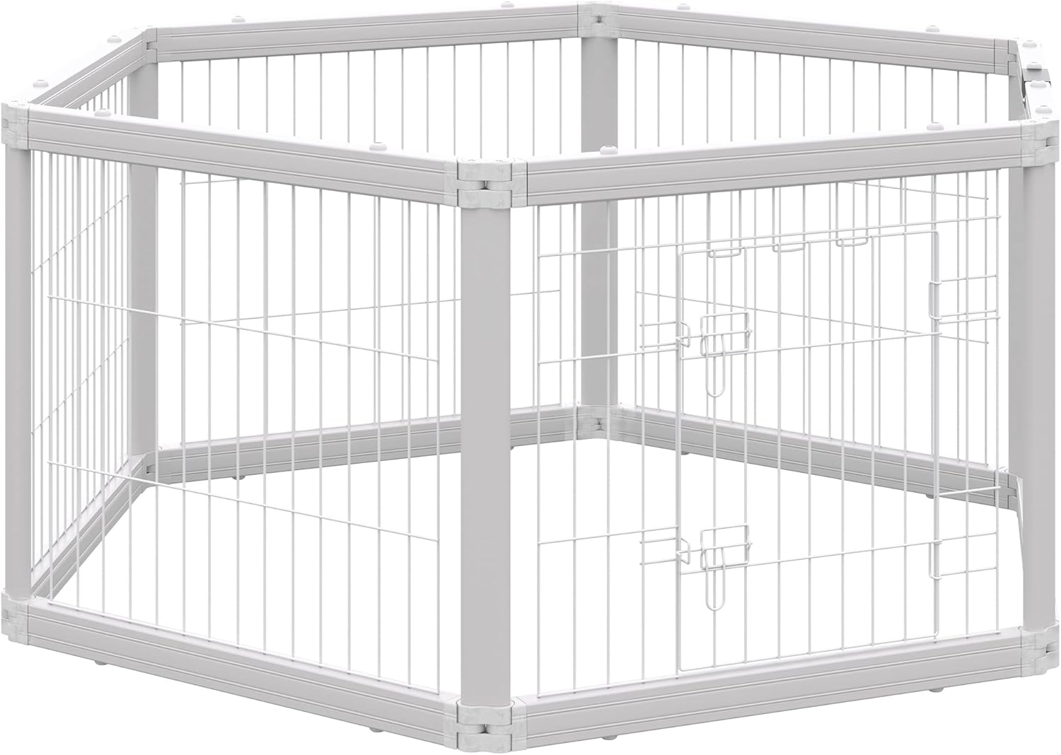 PawHut Dog Playpen, 6 Panels 24.5" Heavy Duty Pet Playpen, Foldable Dog