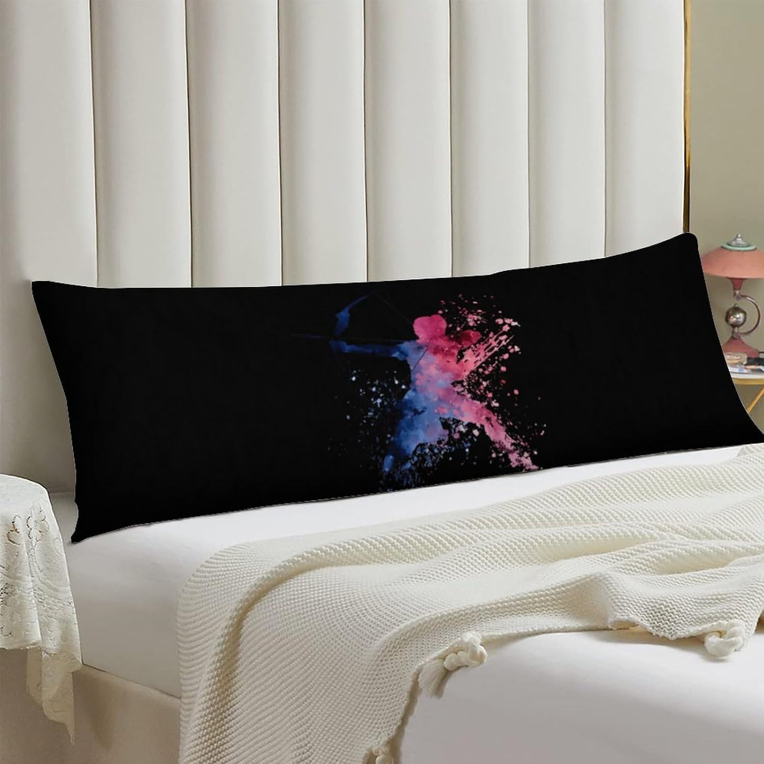Archery Sport Watercolor Splash Body Pillow Cover Long Cushion 18.9x53.1 Inch