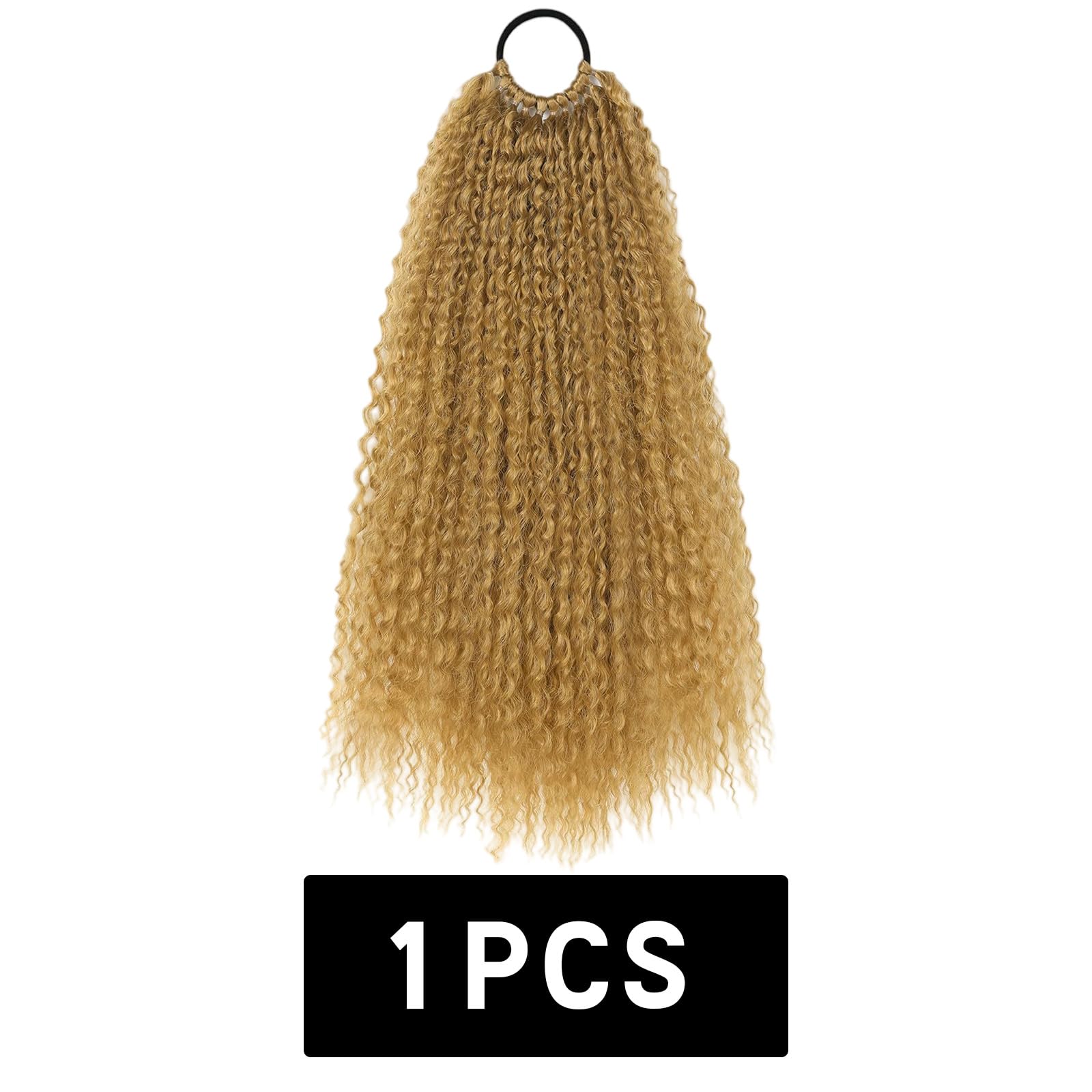 Crochet Hair Extensions Light Brown Hair Extensions Wrap Around Long Curly Hairpiece Girl Hair Accessories Synthetic Ponytail 3225 - Image 2