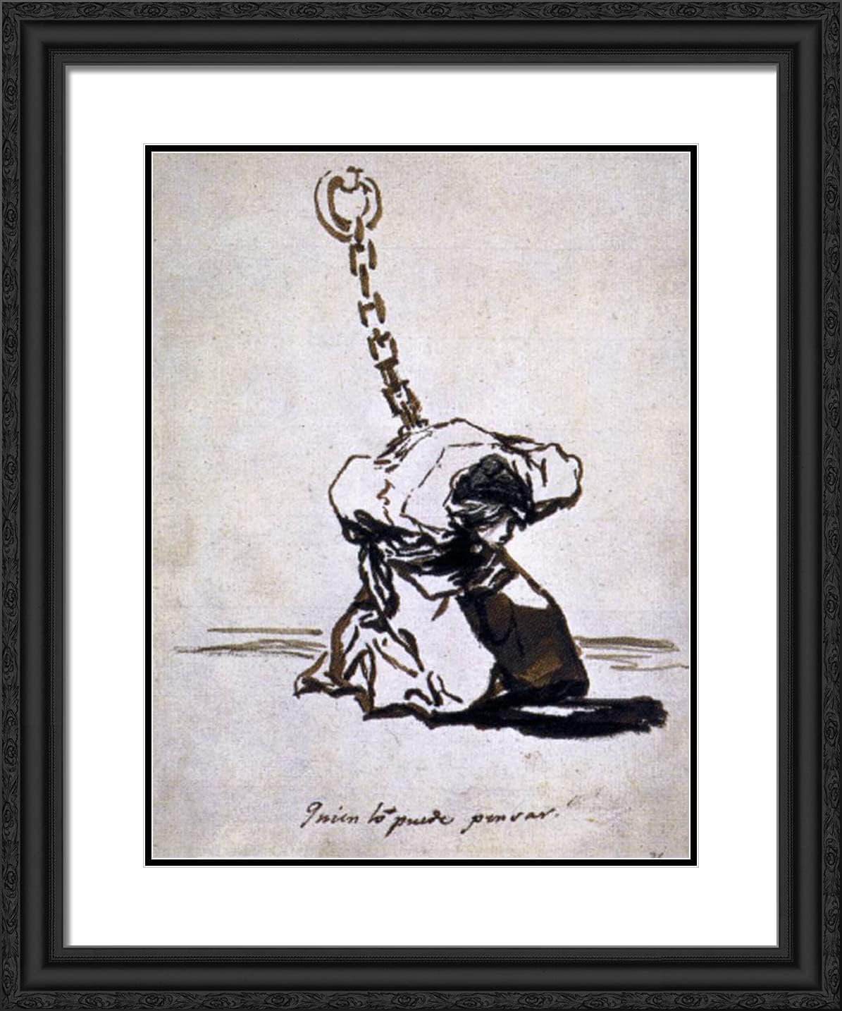 ArtDirect Goya, Francisco 20x24 Gold Ornate Framed Art Print with Double Matting Titled: Who Can Think of It