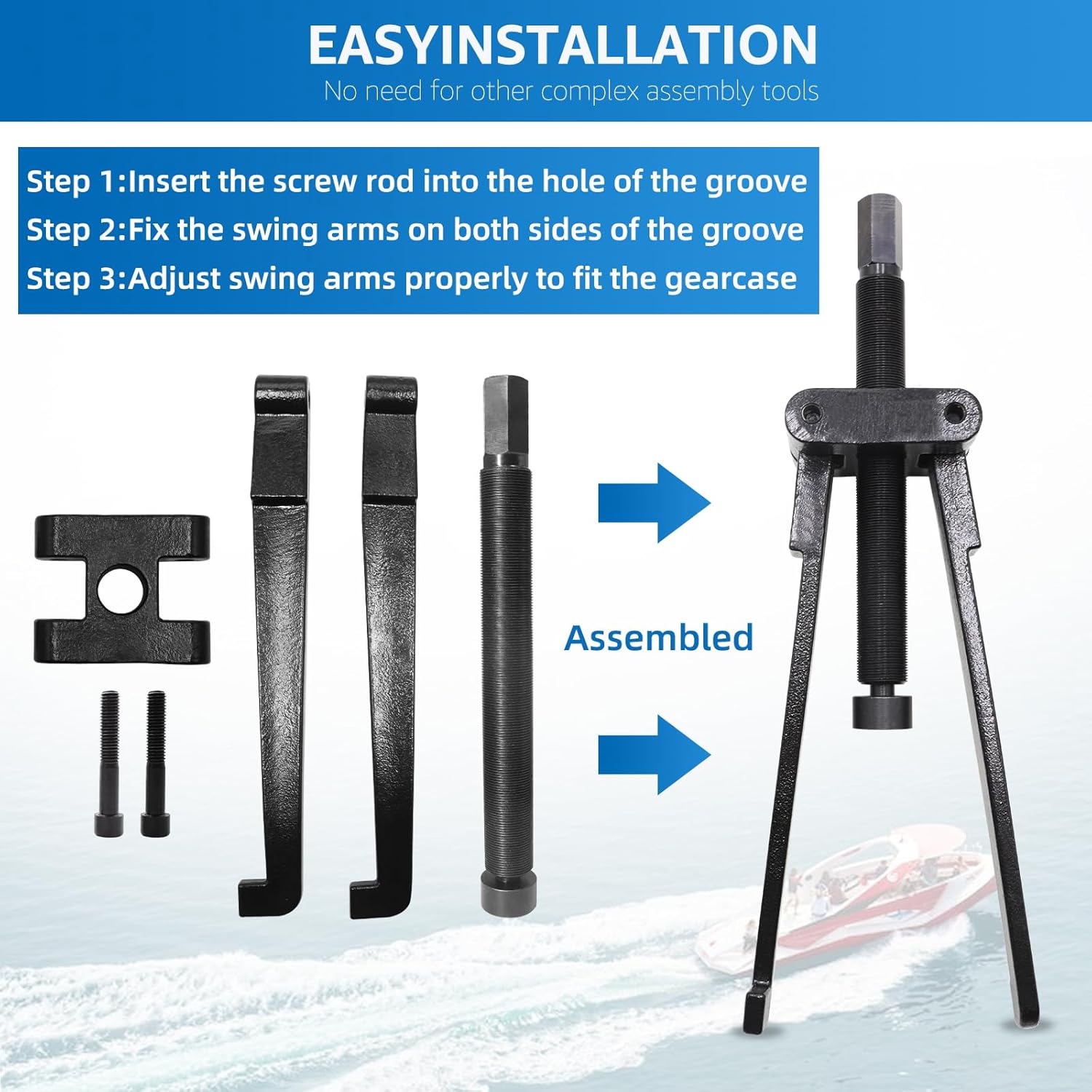 BESTOOL Lower Bearing Carrier Puller Adapter for Yamaha, Mercury, Johnston, Evinrude, Honda