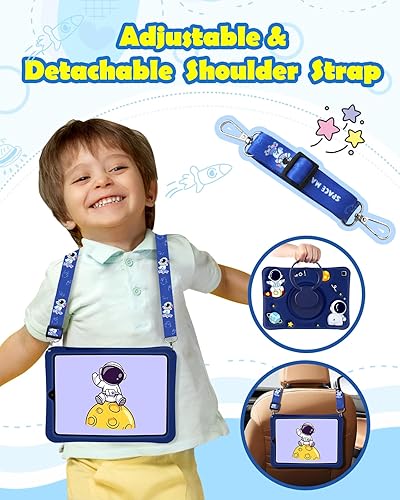 Miniatura 3 de Wazzasoft Funda para Samsung Galaxy Tab S6 Lite de 10.4 pulgadas para niños, funda de astronauta linda funda Kawaii 3D de dibujos animados Spacemen
