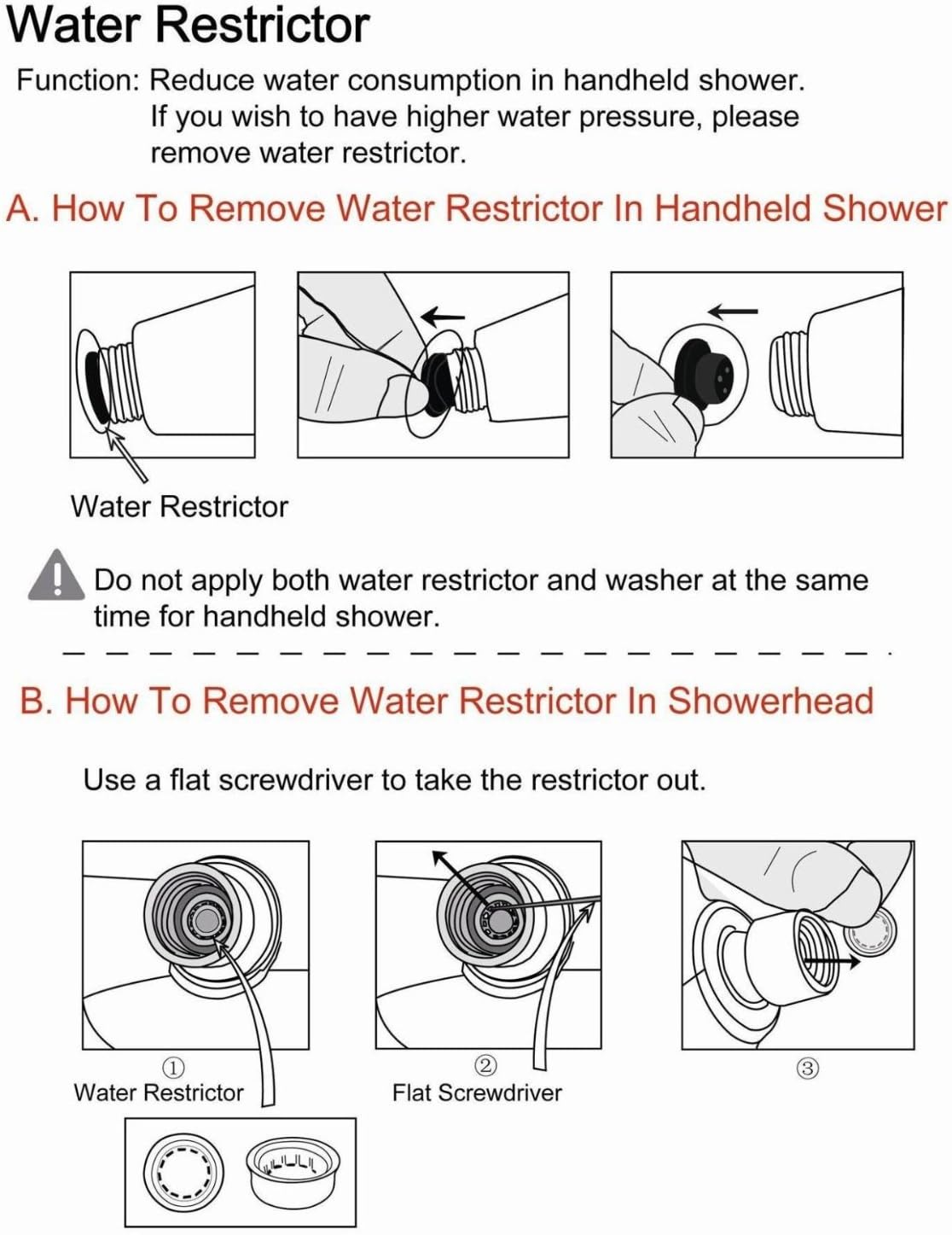 5 Inch 5 Function Dual Shower Head System with BRASS CONNECTOR and 5 Ft Stainless Steel Hose SS5459CCP (Chrome Plated Face)