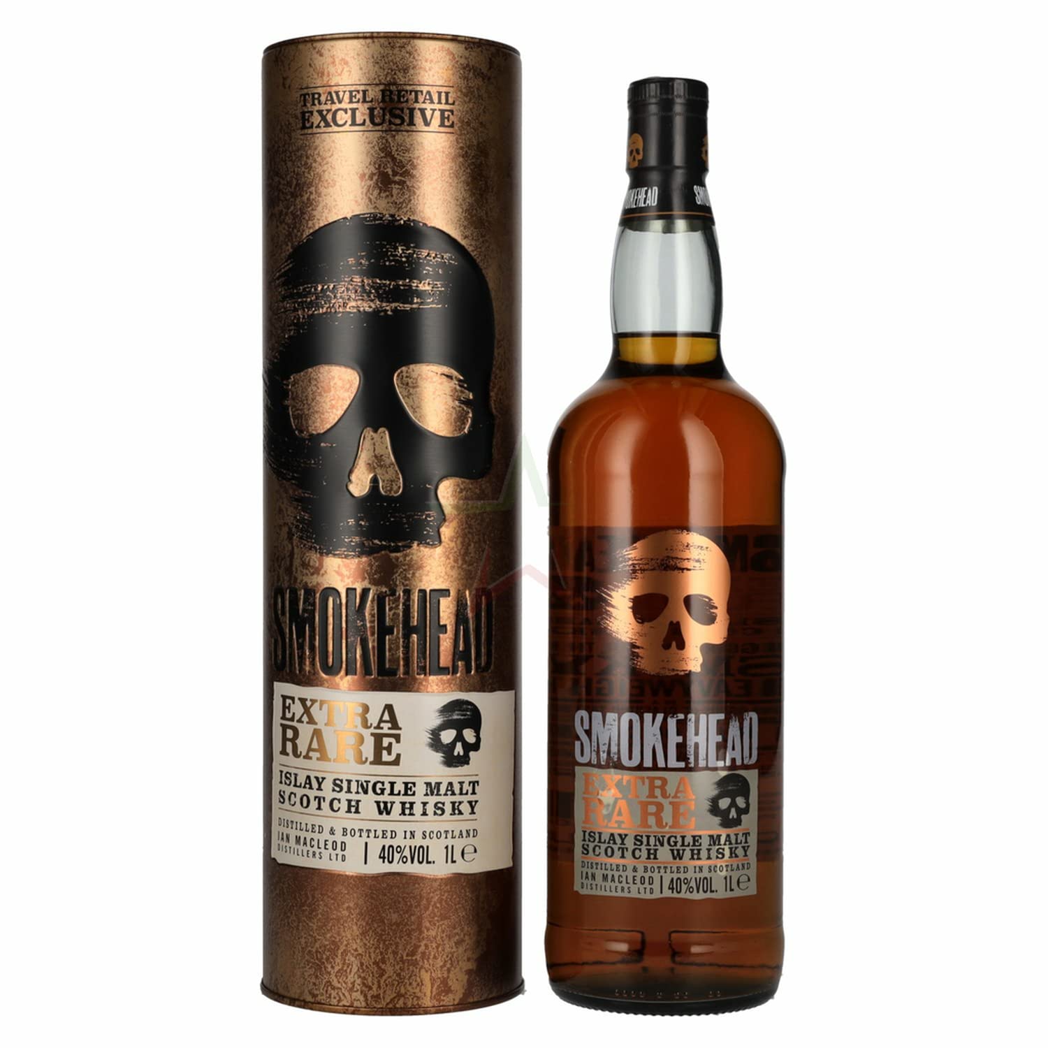 Smokehead EXTRA RARE Islay Single Malt Scotch Whisky Gold Design 40,00% 1,00 lt.