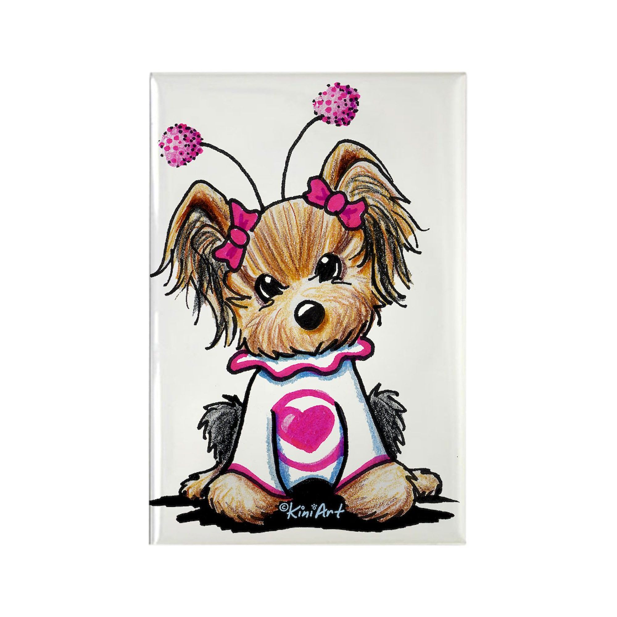 CafePress Yorkie Luv Bug Rectangle Magnet, 2"x3" Refrigerator Magnet