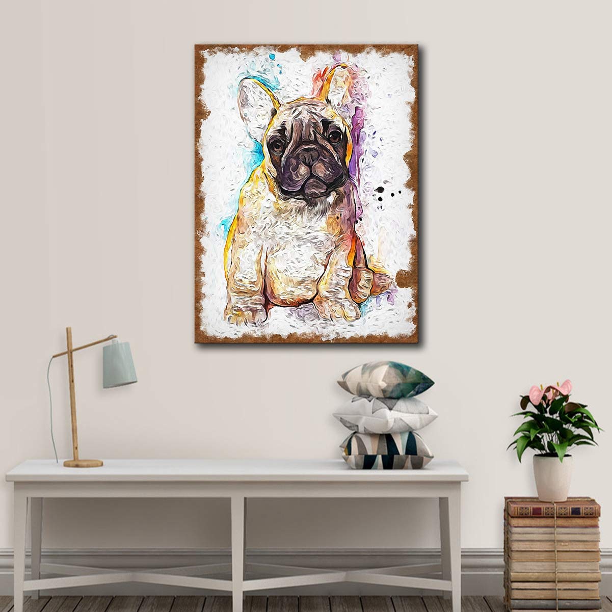 Amazon.co.jp: 抽象画油彩画現代油絵、絵画壁掛マルチカラークールの