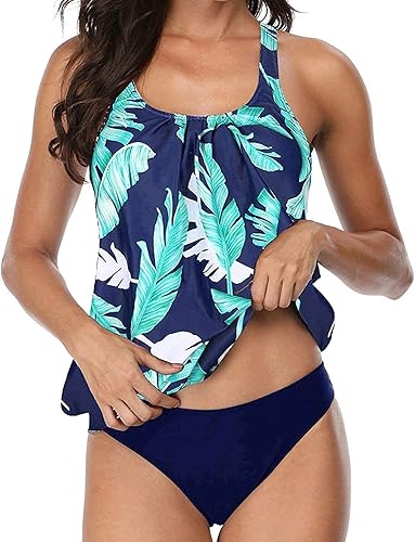 Miniatura 4 de Womens Swimsuit Size 16 Suit Two Women Bathing Piece Swimsuit with Shorts Top Swimwears Womens Plus Size