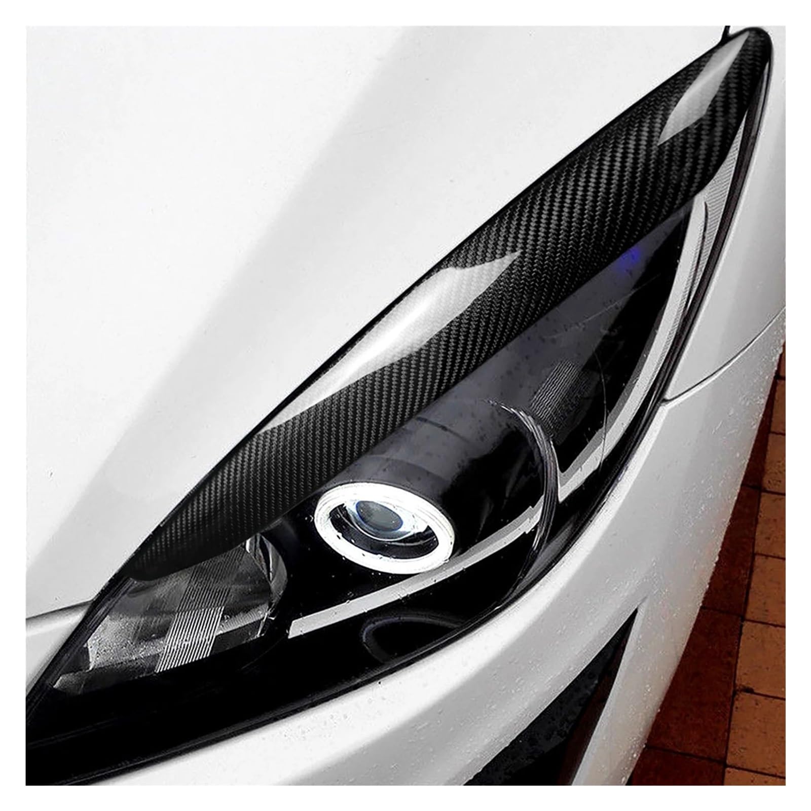 Naklejka na reflektor, wykończenie pokrywy reflektora pasujące do Mazdy, 3 Mazda3 2010-2013, włókno węglowe, osłona reflektora, osłona lampy