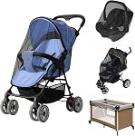 South to East Mosquito Net pour Poussette, Couverture de Poussettes Bébés avec Sac de Rangement, Filet de Mosquito Portable Respirant pour Bassinet, Siège Auto, Mini Lit bébé, Essentiels d'été pour le camping & Voyages (blancs)