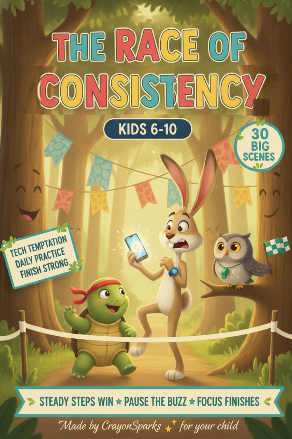 The Race of Consistency: A Children's Picture Book Read-Aloud, Bedtime Story for Kids & Classic Tale Retelling: An animal story of focus, effort, and steady progress (Kids Story Books)