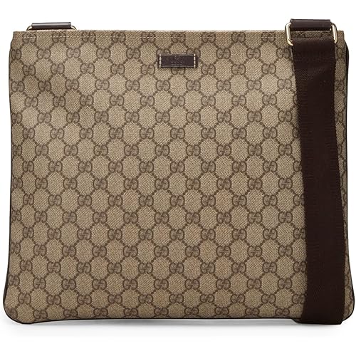 Gucci Women's Pre-Loved Coated Canvas Flat Messenger Bag, Brown, One Size