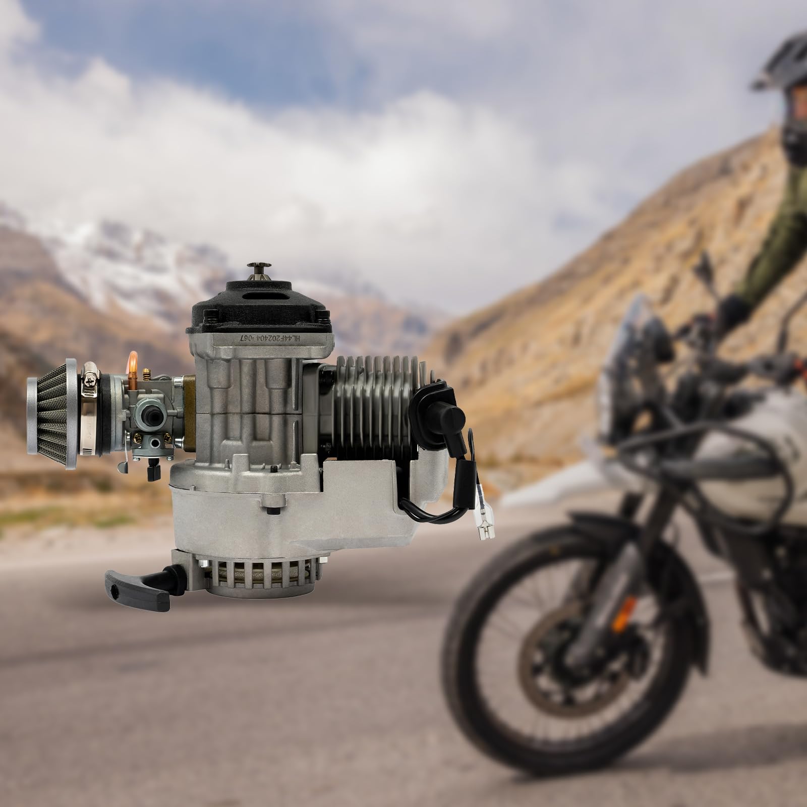 Mini motor de moto de 49 Cm3, motor de 2 tiempos, motor de dos tiempos, refrigerado por aire, apto para motocicletas con motor de dos tiempos, mini motocicletas todoterreno