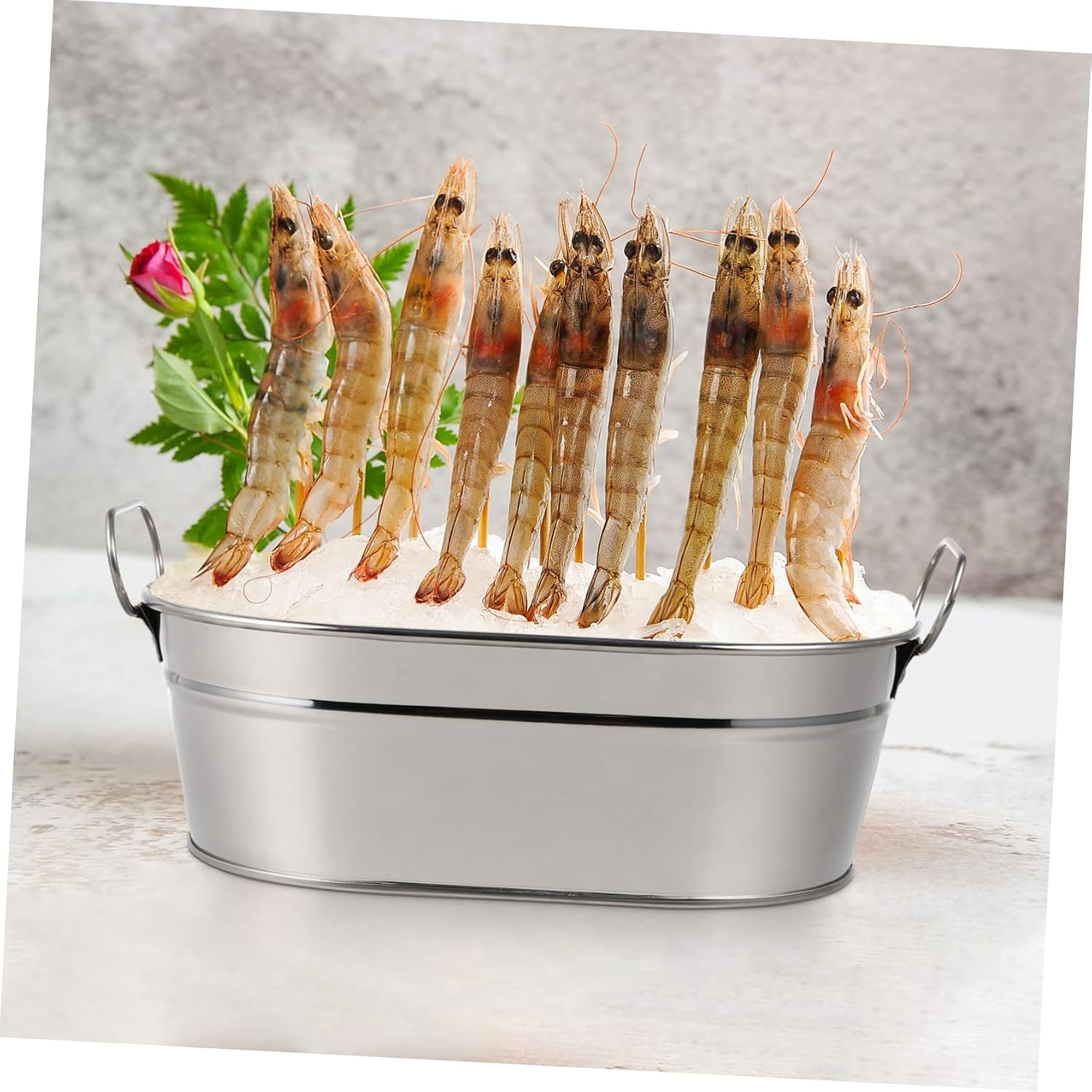 Cabilock Restaurant Seafood Barrel Stainless Steel Seafood Storage Container for Creative Dining for Restaurants