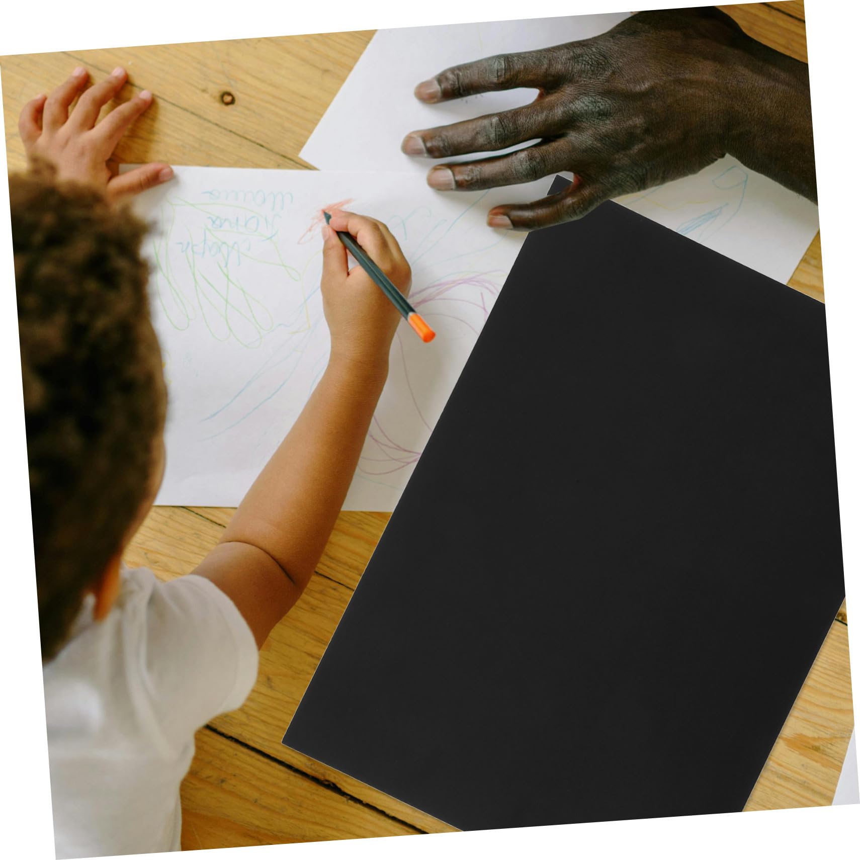 Veemoon 50 feuilles Papier Cartonné Noir DIY pour Création Manuelle Artisanat Dessin et Cartes pour Activités Familiales et Scolaires