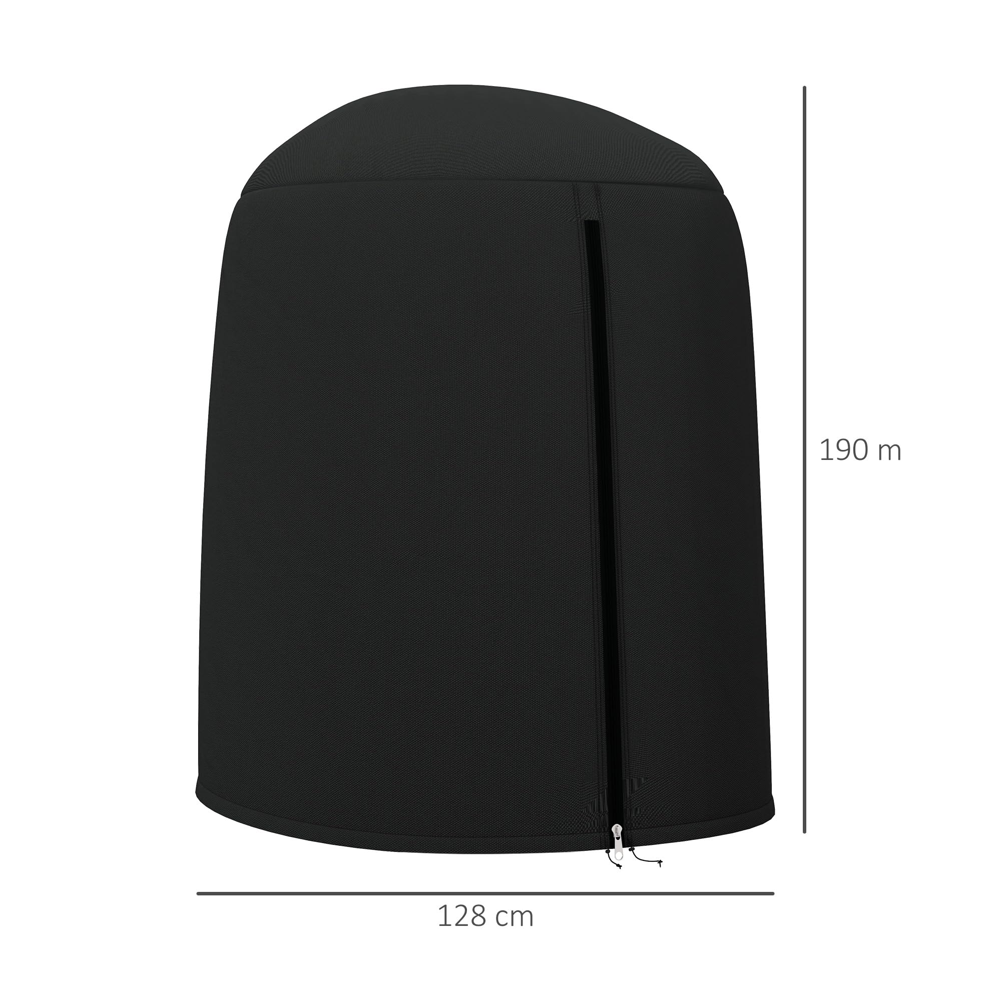 Outsunny Hängesessel Abdeckung Wasserdicht Winddicht Schutzhülle mit Reißverschluss 420D Oxford Outdoor Gewebe für Hängekorb Schwingsessel Ø128 x 190 cm Schwarz