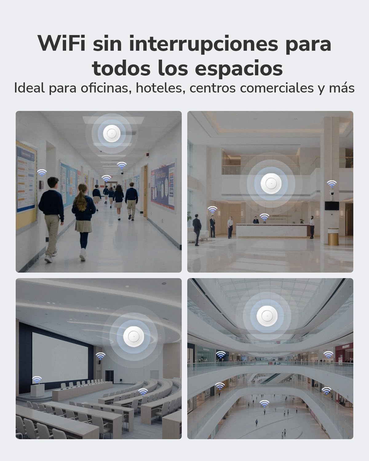Cudy BE11000 Tri-Band Wi-Fi 7 Access Point, 10G SFP+, 1x 2.5GbE, AP11000 | 11000 Mbps, 140 m², 300+ Clientes, Techo/Pared, Multi-SSID, Portal Cautivo, Cloud, VPN