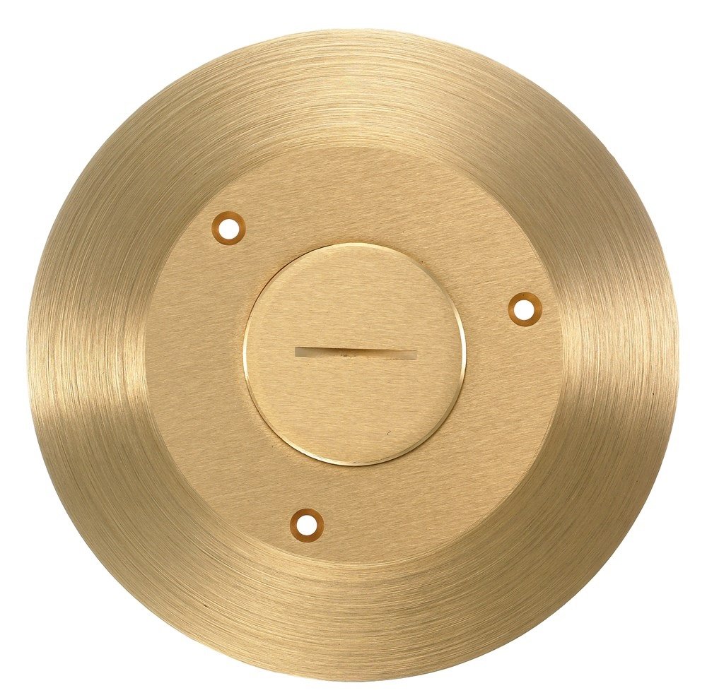 Hubbell Wiring Systems SF2925 Brass Round Single Receptacle Cover and Flange, 6-1/4
