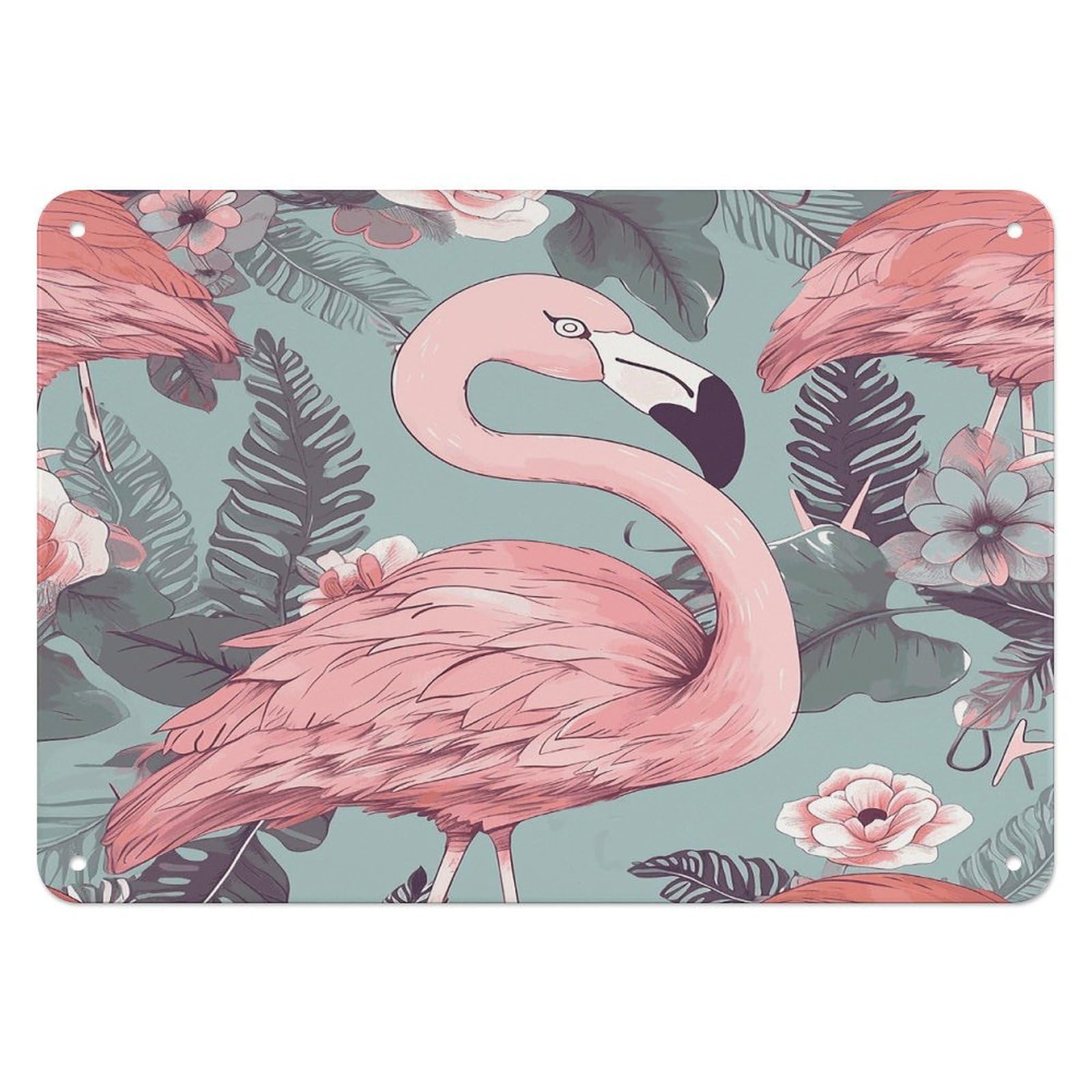 Fodpand Style Flamingo2 Retro Vintage Metal Tin Sign,Wall Art Decor Garden Plaque Poster For Bedrooms Yard Bars Pubs Patios Porches 7.9X5.5 Inch