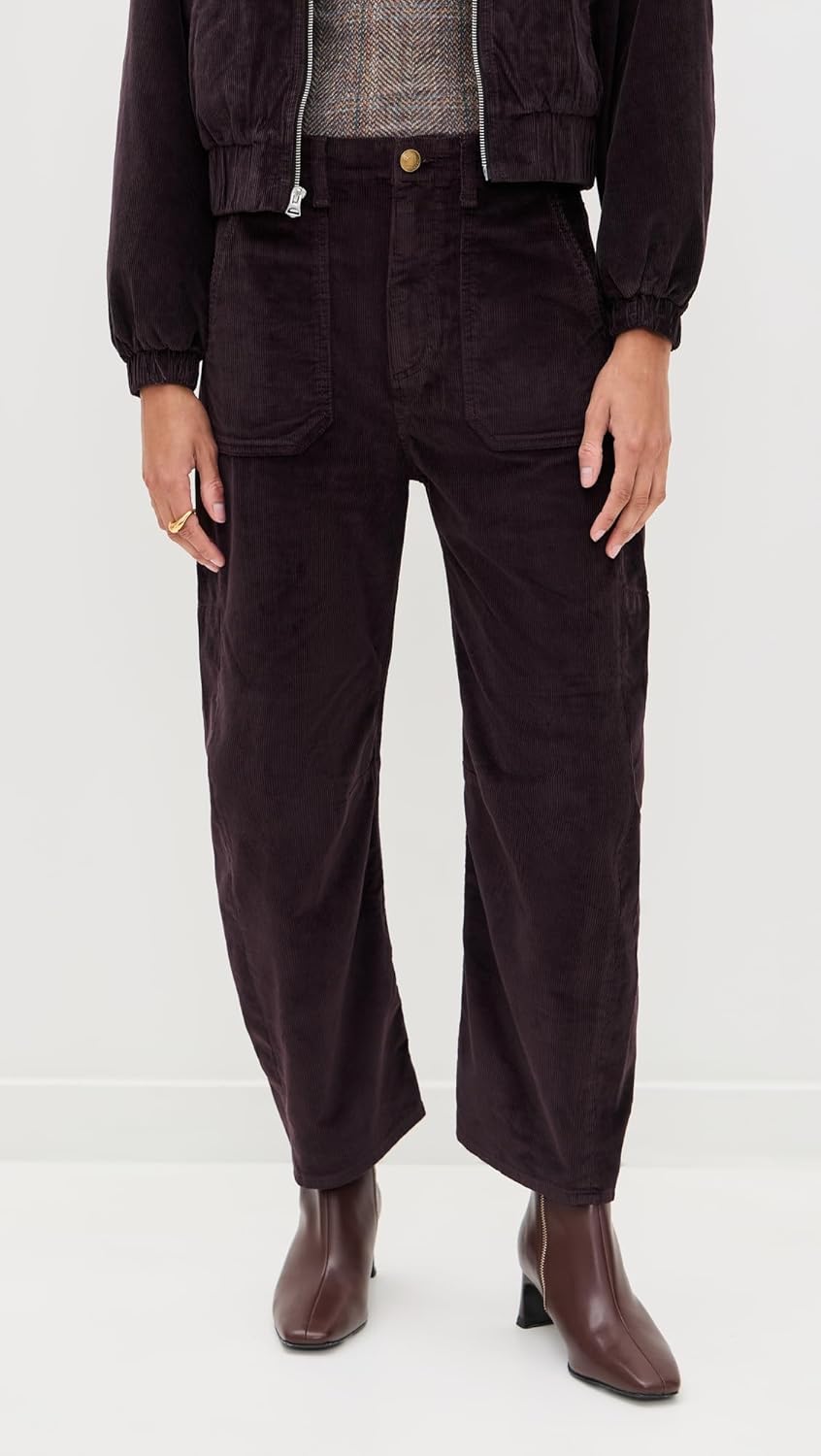 rag & bone Women's Charlie High Rise Ankle Barrel Corduroy Pants - Image 2