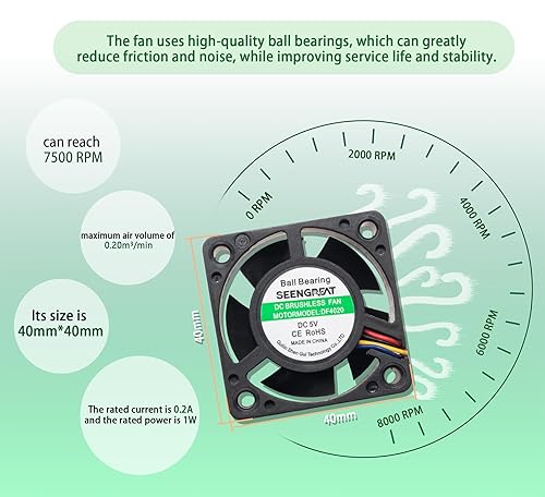 Miniatura 6 de XICOOLEE Ventilador de refrigeración DC5V para Jetson Nano Developer Kit 4Pin PWM Velocidad ajustable Ventilador de aire de enfriamiento fuerte con