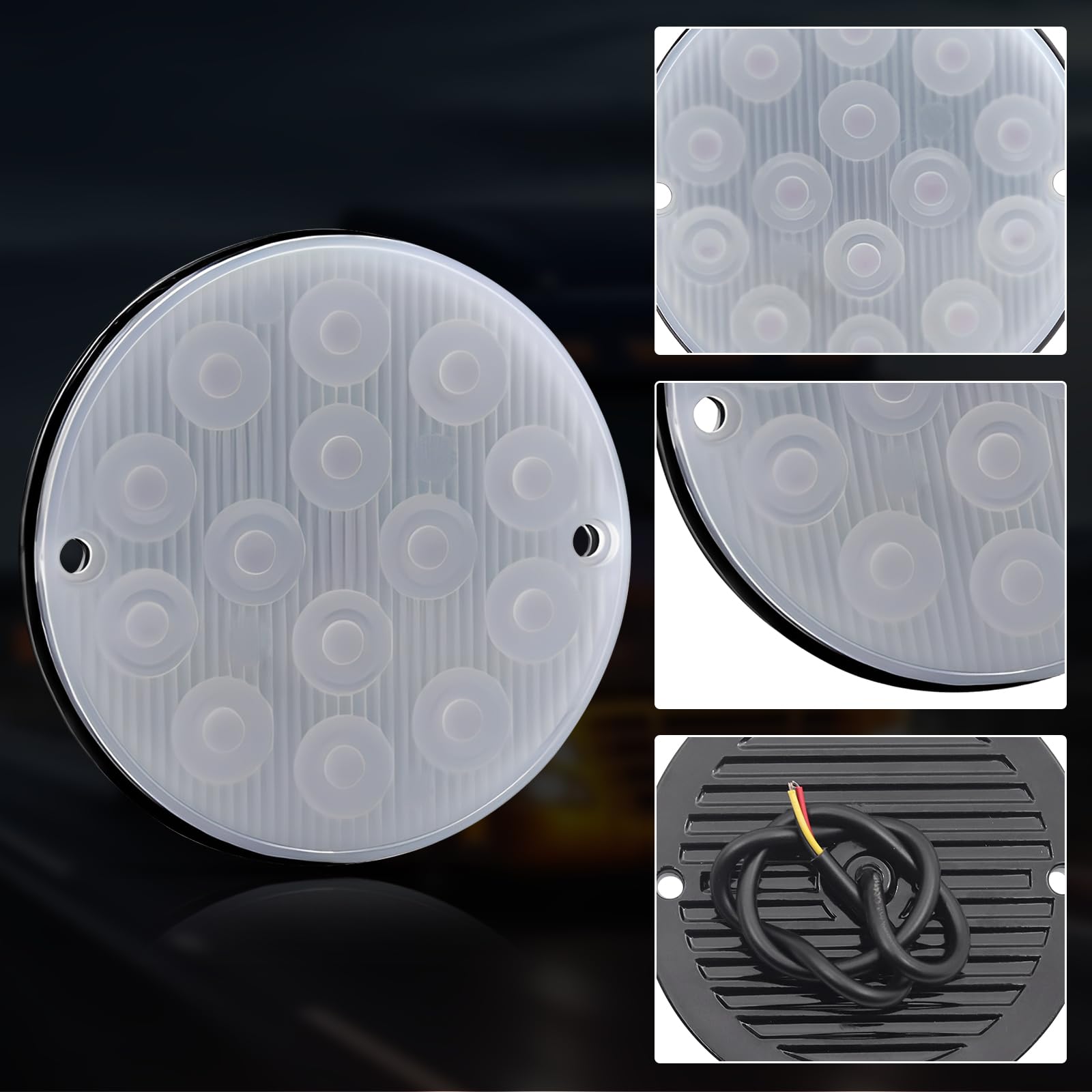 Ygmylandbb14led Luz de posición lateral LED Lámpara de posición lateral para remolque de 14 LED, luz de advertencia de posición lateral para autocaravana y camión ligero, 2 unidades (blanco)