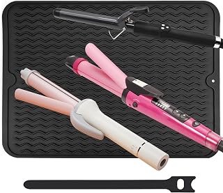 Heat Mat for Curling Iron, Oversize Silicone Resistant Mat for Hair Tools, Hot Pad for Hair Straightener, Flat Irons and Hot Hair Styling Tools Home Travel Gym Salon (15.7" x 11.8")