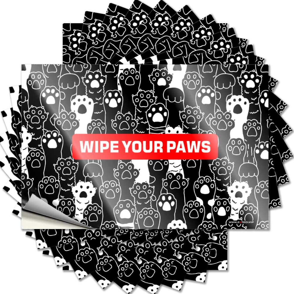 Saying Outside Fall Decor Easy Apply | Wipe Your Paws Floor Happy Laptop Peel and Stick(6X9CM)