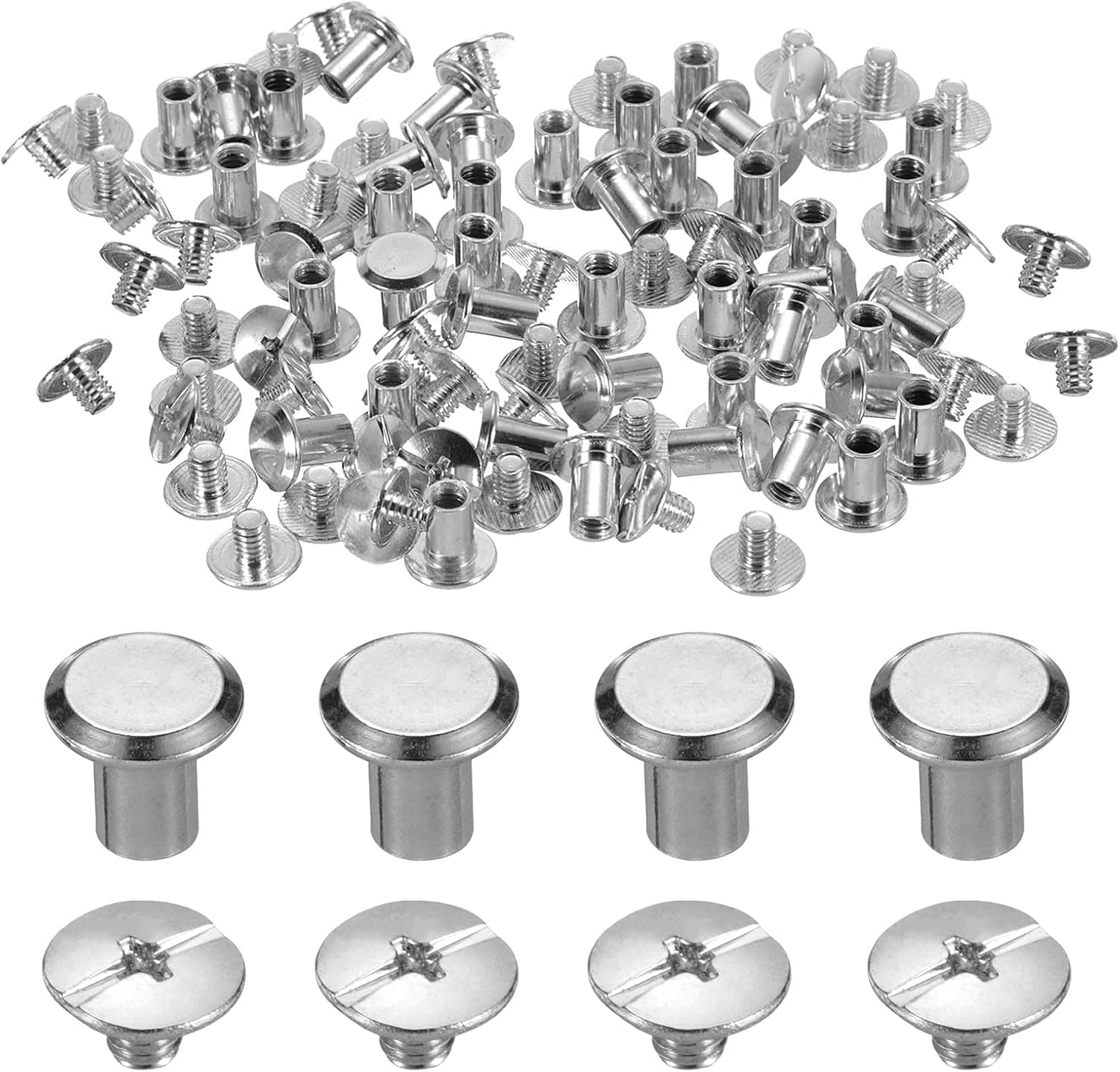 Amazon.com: uxcell 50set M5 x 8mm Chicago Screw Metal Phillips Head ...