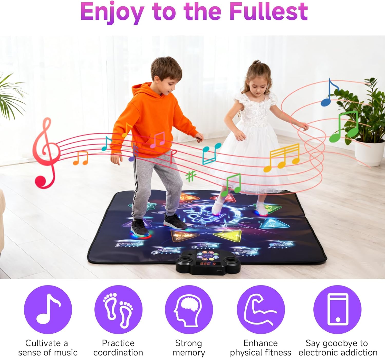 Wireless Bluetooth Dance Mat | Built-in Music 8 Games 3 Levels | Gifts for Kids Birthday Christmas Children's Day | Boys Girls 3-15 Years Old - Image 6