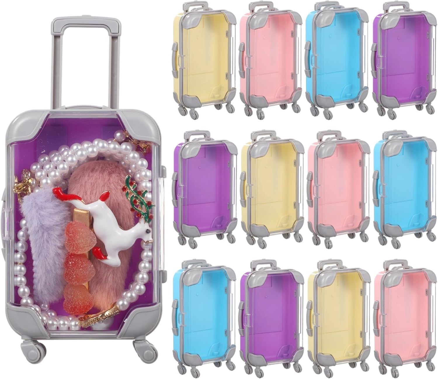 12 PCS Mini Suitcase Storage Boxes, Assorted Color Martinique Ubuy