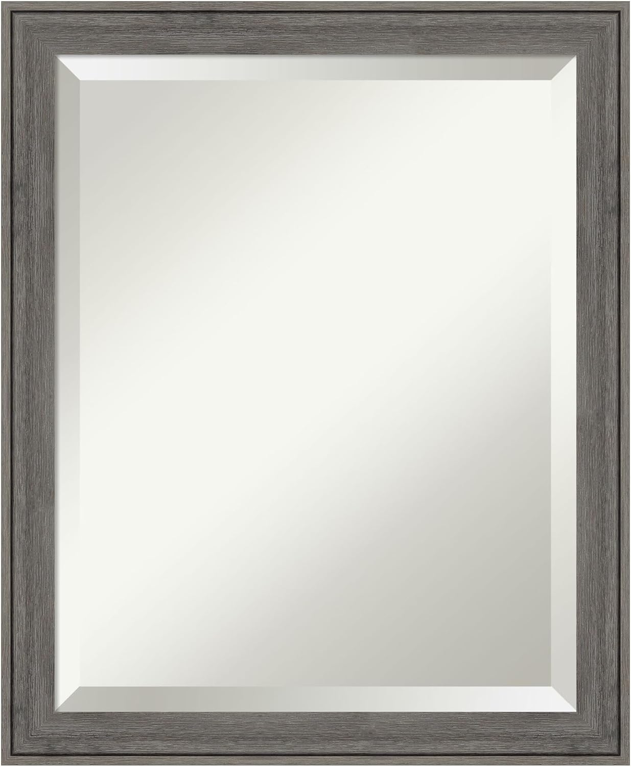 Amanti Art Bathroom Mirror for Over Sink, Vanity Mirror, Wood Frame, Hangs Horizonally and Vertically, Bathroom Wall Decor, Beveled Edge